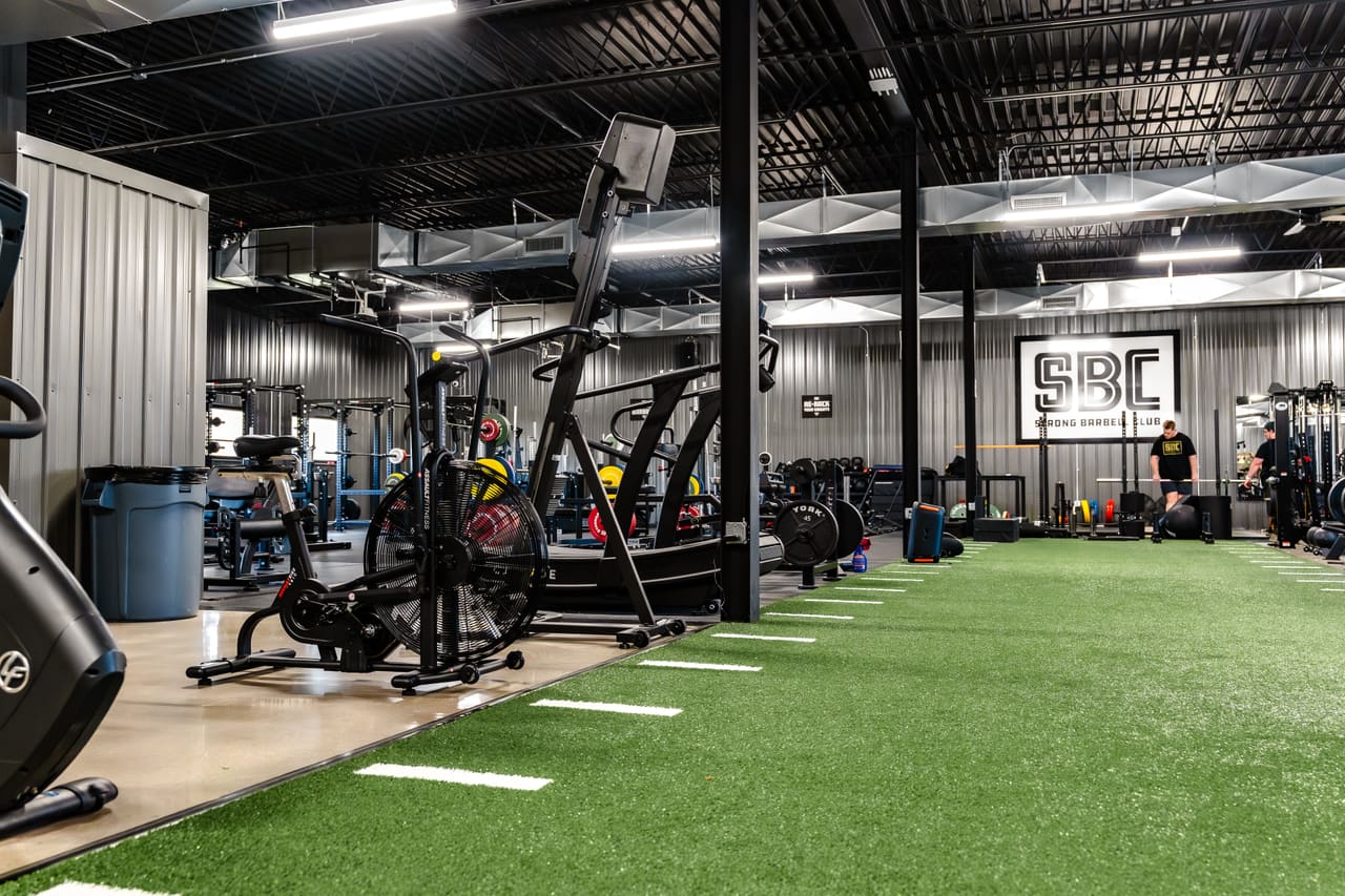 Olympic lifting platform inside Strong Barbell Club Manhattan